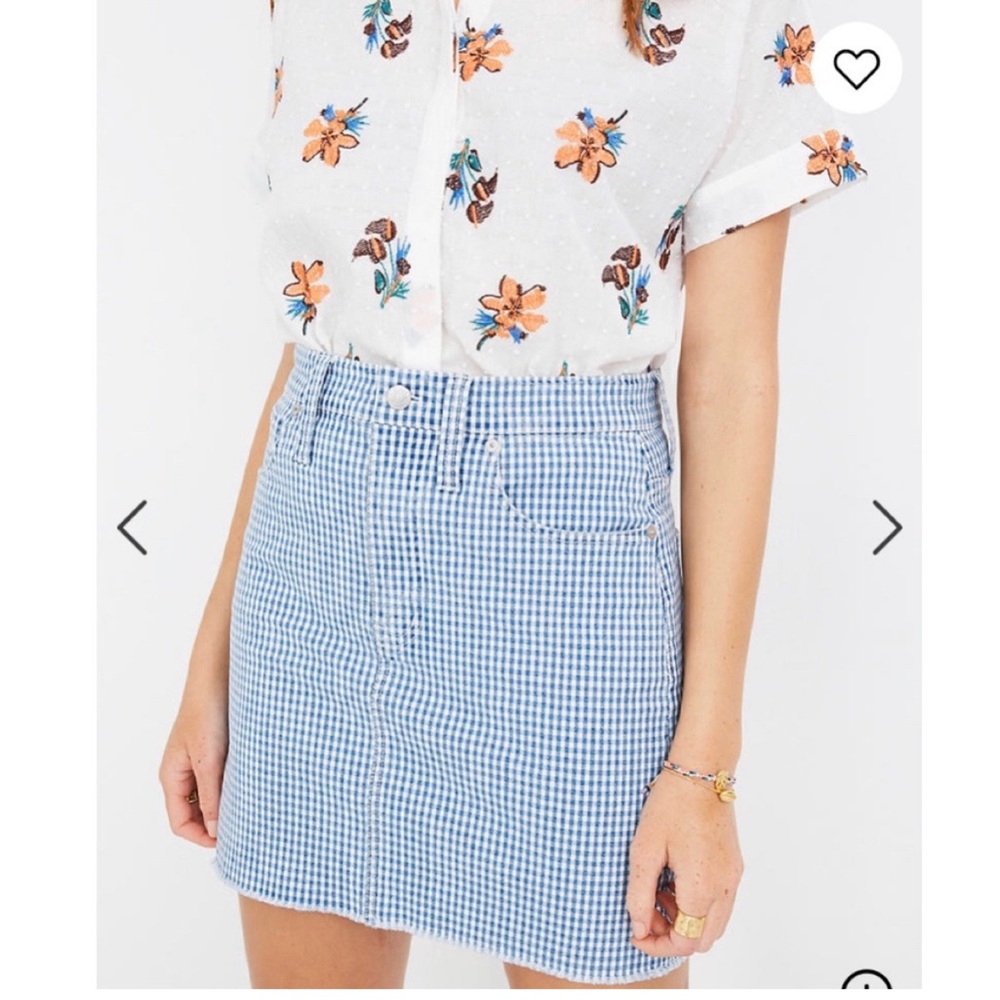 Madewell Blue Checkered Mini Skirt
